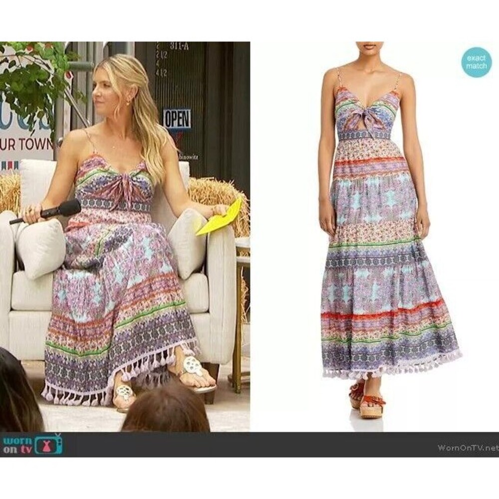 NWT. $595 Alice + Olivia Minka Tie Front Maxi Dress Sz 8 - Picture 4 of 12